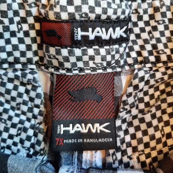 NWOT Tony Hawk Black and White Plaid Shorts - Picture 2 of 3